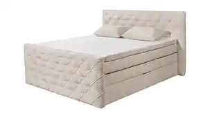 Boxspringbett 180 x 200 cm creme Stoffbezug - Bettkasten - LIVELLA
