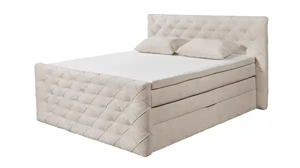 Bild 1 von Boxspringbett 180 x 200 cm creme Stoffbezug - Bettkasten - LIVELLA