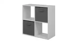 Standregal weiß 60 x 60 cm - mit 2 Faltboxen - ARVIKA