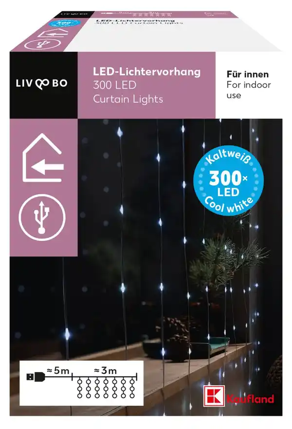 Bild 1 von TOWNLAND® LED-Lichtervorhang mit 300 kaltweißen LEDs