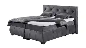 Boxspringbett 180 x 200 cm anthrazit Samt - elektrisch - SANUR