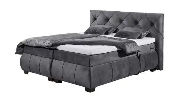 Bild 1 von Boxspringbett 180 x 200 cm anthrazit Samt - elektrisch - SANUR