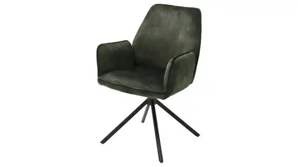 Bild 1 von Armlehnstuhl olive Drehstuhl Veloursoptik - OTTAWA
