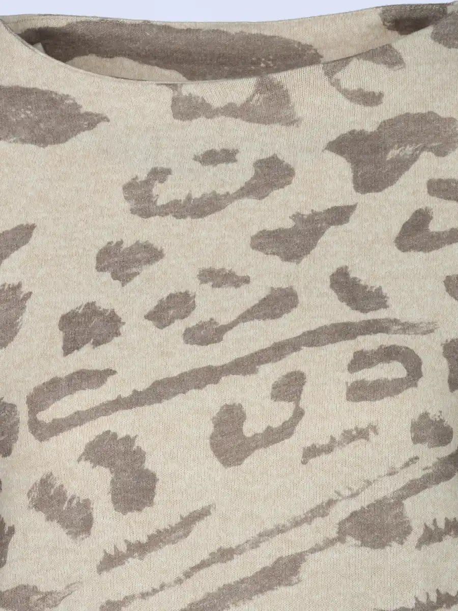 Bild 3 von Damen Flauschshirt mit Alloverprint Beige