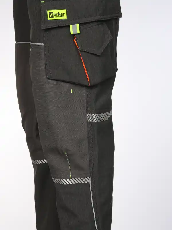 Bild 4 von Herren Softshell Arbeitshose mit Neondetails Grau