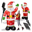 Bild 1 von KESSER® Aufblasbarer Weihnachtsmann XXL LED beleuchtet inkl. Befestigungsmaterial Weihnachtsdekoration Weihnachtsdeko  Figur , geräuscharmes Gebläse,  Nikolaus Santa witterungsbeständig IP44
