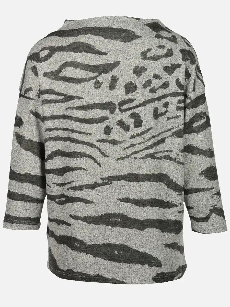 Bild 2 von Damen Flauschshirt mit Alloverprint Grau