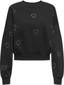Only ONLBERIT L/S O-NECK Sweatshirt Schwarz