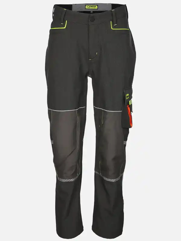 Bild 1 von Herren Softshell Arbeitshose mit Neondetails Grau