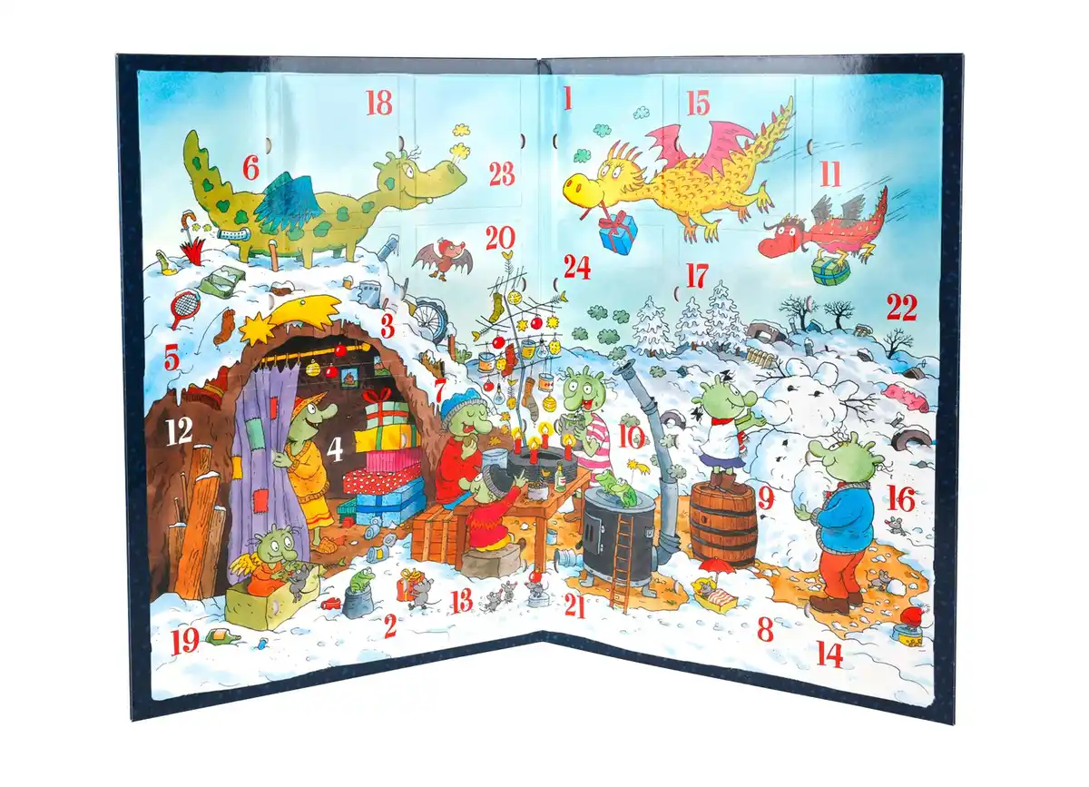 Bild 1 von Aufklappbarer Buch-Adventskalender Das Sams oder Die Olchis