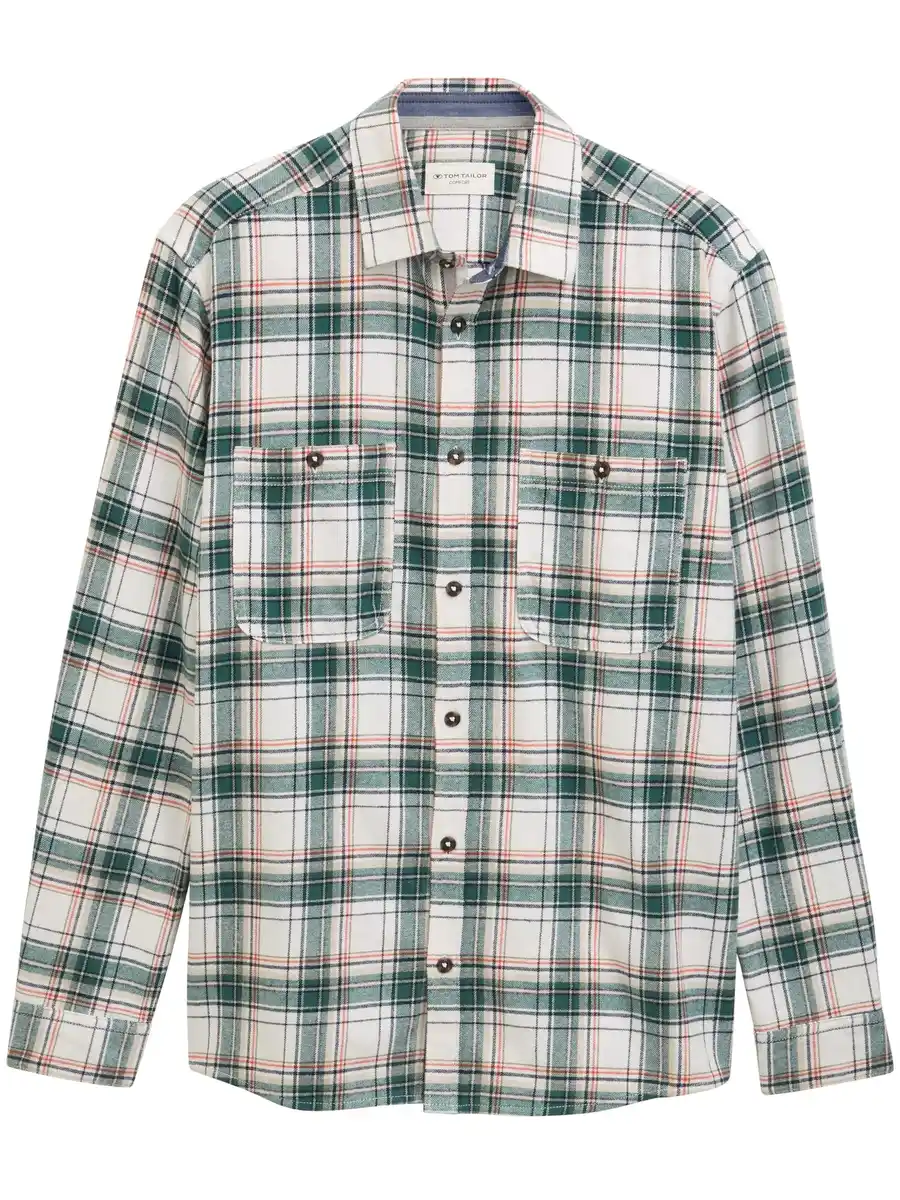 Bild 1 von Tom Tailor Herren Flanellhemd Weiß