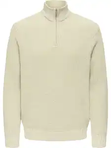 Only&Sons ONSJOIN REG LS HIGH N Strickpullover Weiß