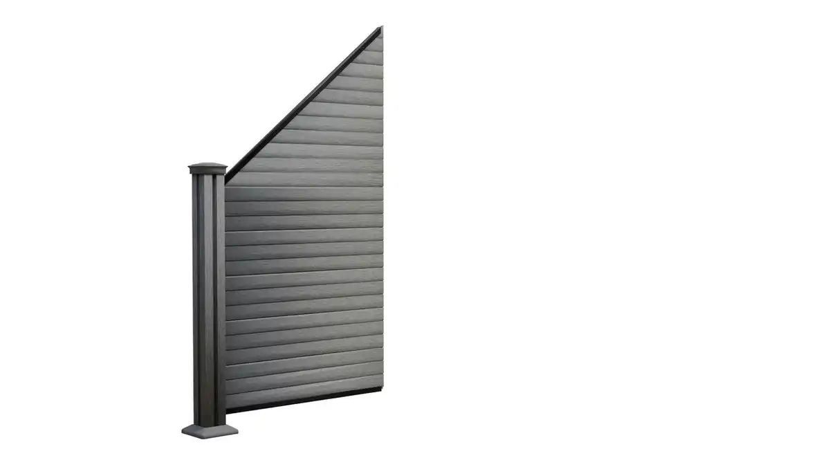 Bild 4 von WPC-Sichtschutzzaun CORTADO V2 - 1x Schrägelement Links - Grau
