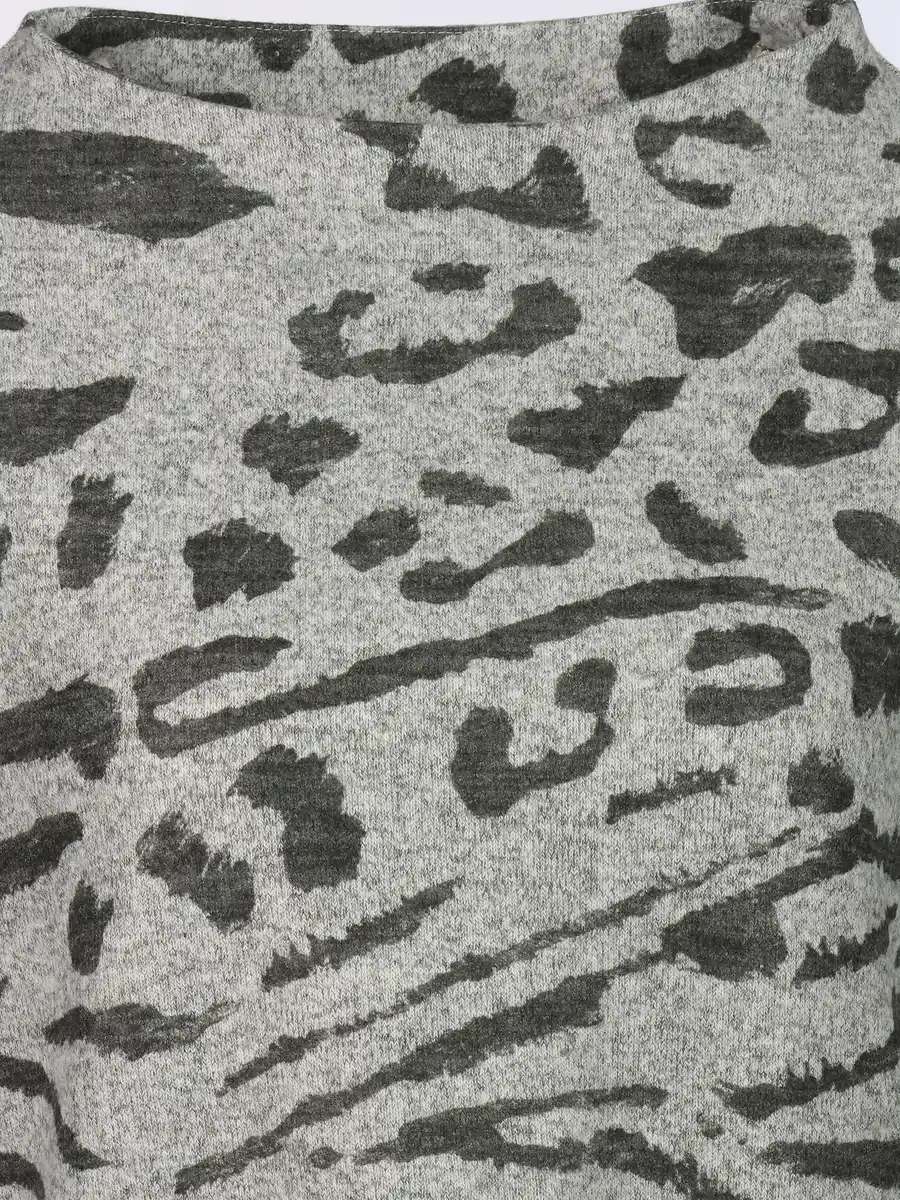 Bild 3 von Damen Flauschshirt mit Alloverprint Grau