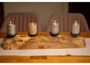 XXL-Kerzenhalter Baumstamm für 4 Kerzen 70cm