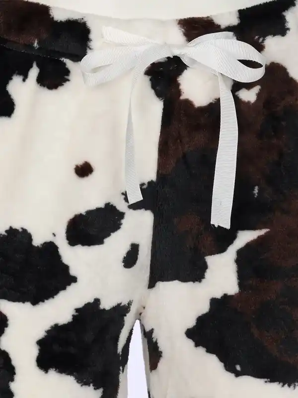 Bild 4 von Damen Kuschelfleecehose mit Motiv Weiß