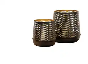 Metall-Windlicht ca. ø 17 x H 17cm