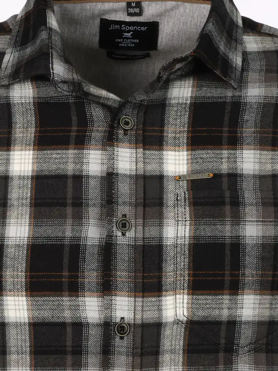 Bild 3 von Herren Flanellhemd Schwarz