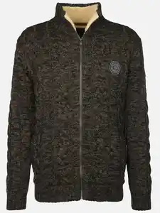 Herren Strickjacke, warm wattiert Oliv