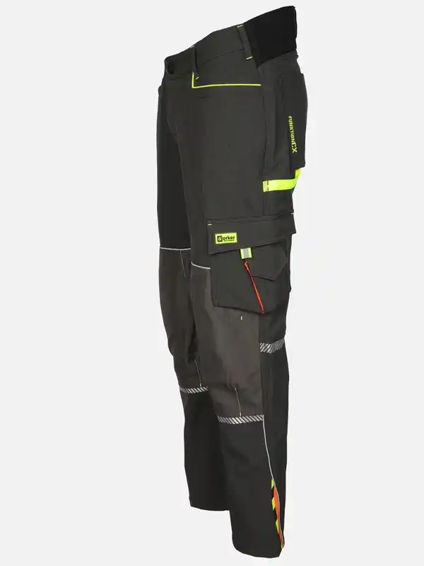 Bild 3 von Herren Softshell Arbeitshose mit Neondetails Grau