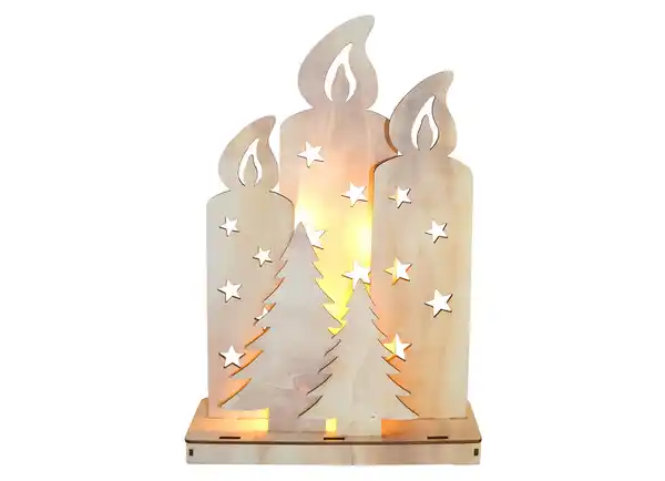 Bild 1 von Holz-Kerze mit 5 warmweißen LEDs