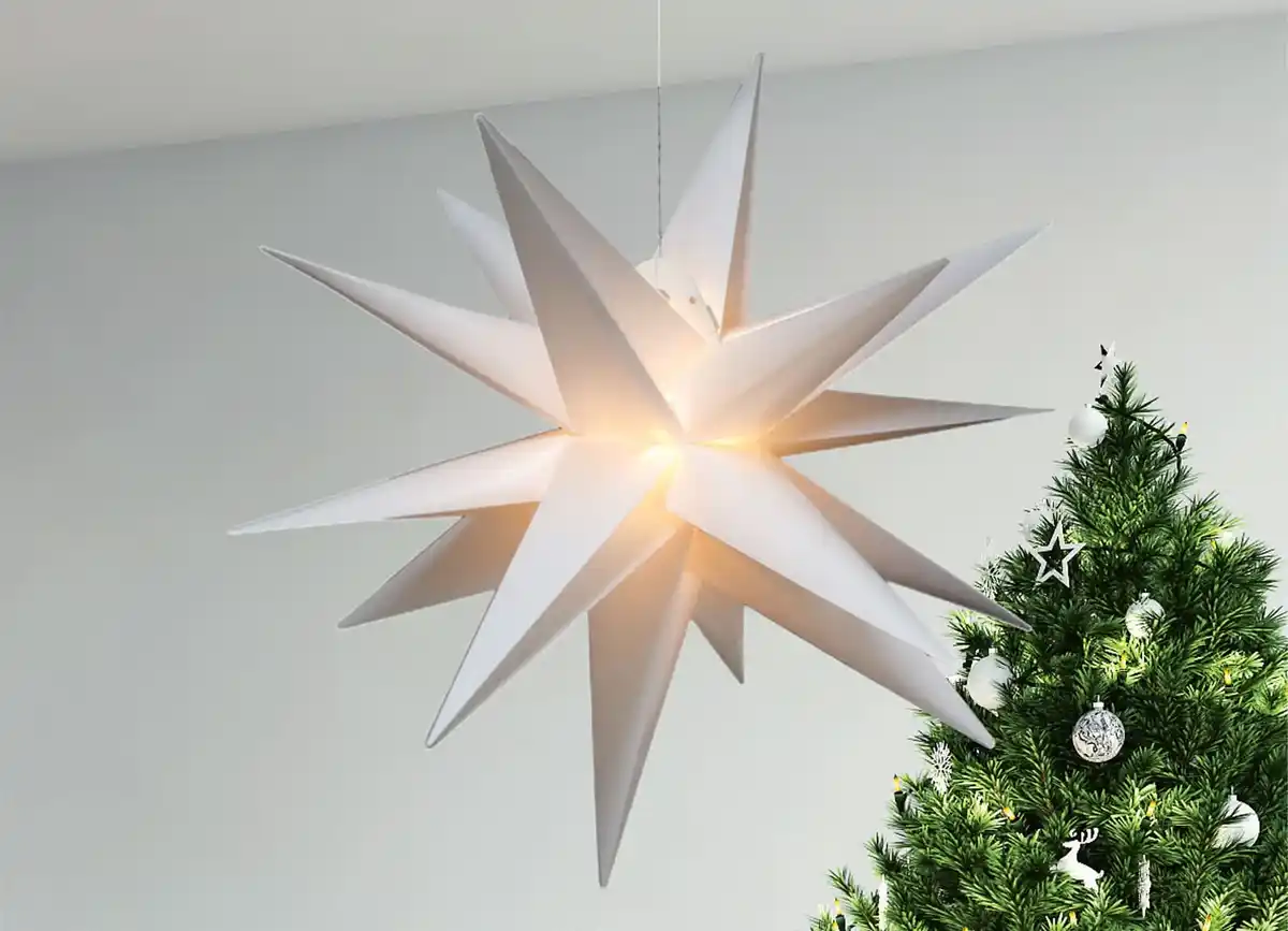 Bild 1 von Outdoor XXL 3D-Stern mit 100 LEDs und Timer 100cm Warmweiß