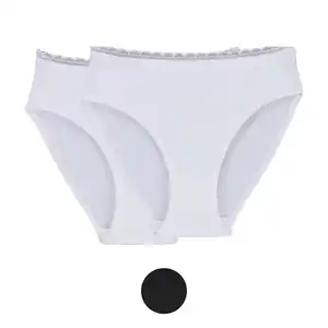 NUR DIE Damen Midi-Slips mit Spitze 2er-Pack