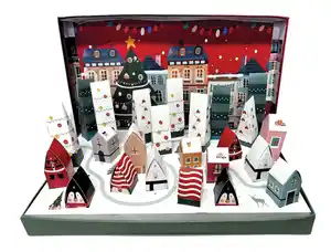 DIY Adventskalender mit 24 Häuschen zum Aufstellen