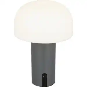 toom Akku-LED-Tischleuchte 'Ali' grau mit USB-Kabel Ø 15 x 22 cm