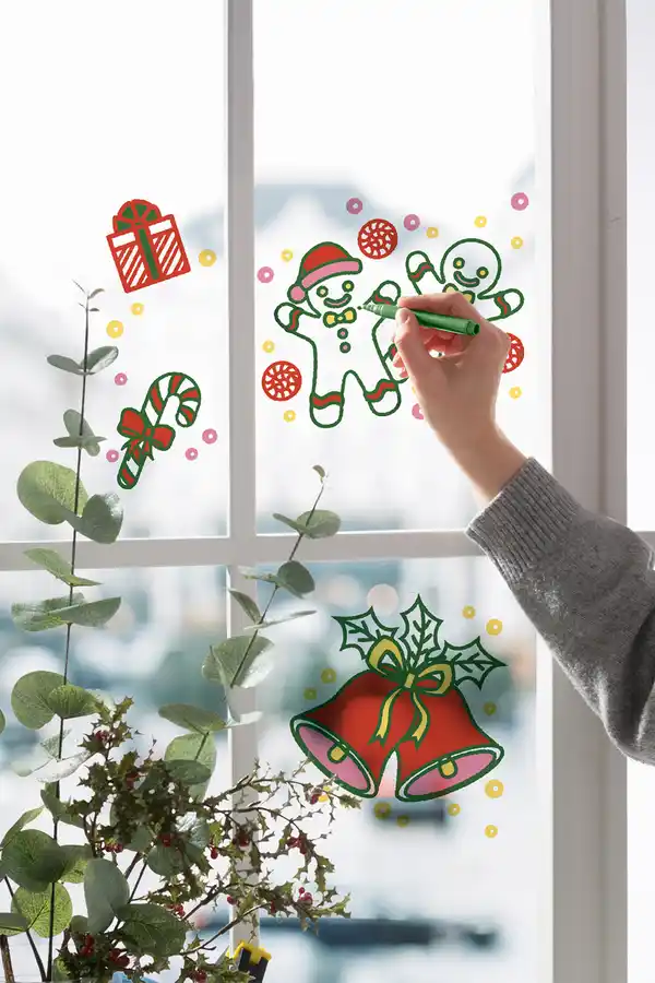 Bild 2 von IDEENWELT Fenstermal-Malset Dackel/Schneemann