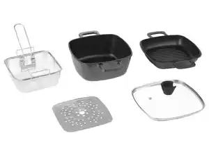 SILVERCREST® Aluguss-Multifunktions-Set, zum Kochen, Grillen, Schmoren, Frittieren und Dünsten