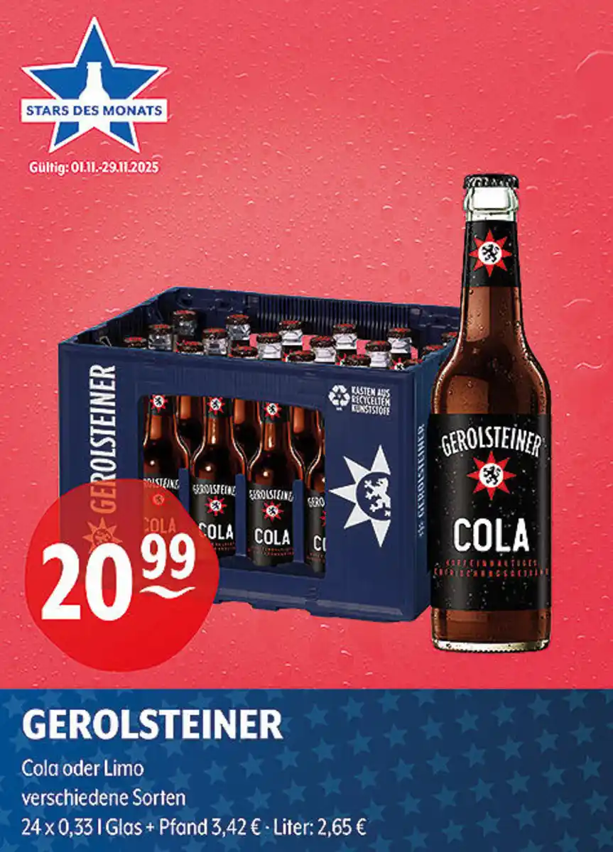 Bild 1 von GEROLSTEINER Cola oder Limo verschiedene Sorten