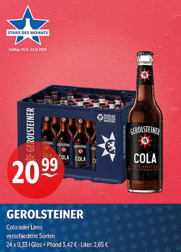Bild 1 von GEROLSTEINER Cola oder Limo verschiedene Sorten
