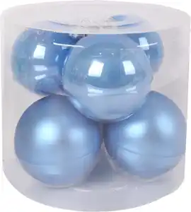 TrendLine Weihnachtskugeln aus Glas Ø 8 cm sky blue 6 Stück