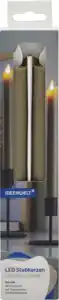 IDEENWELT 2er Set LED-Stabkerzen greige