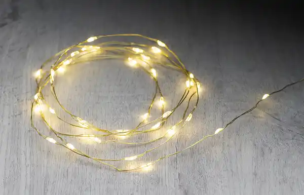 Bild 4 von IDEENWELT LED-Microdrahtlichterkette gold