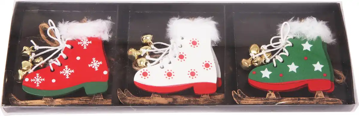 Bild 1 von Dekohänger Schlittschuhe Metall 8 x 7 cm bunt 6 Stück