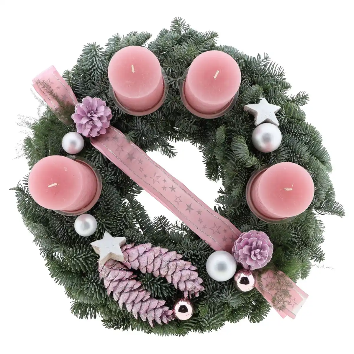 Bild 1 von GARDENLINE Adventskranz 40 cm, rosa