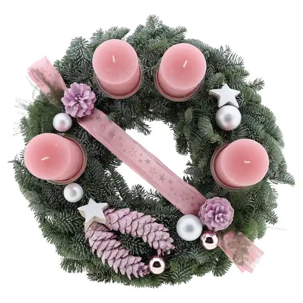 Bild 1 von GARDENLINE Adventskranz 40 cm, rosa