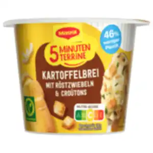 Maggi 5 Minuten Terrine Kartoffelbrei mit Röstzwiebeln & Croutons