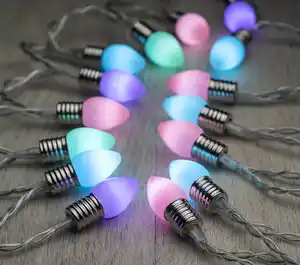 IDEENWELT LED-Lichterkette – Pastell-Birnen