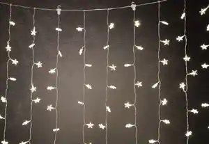 TrendLine LED Lichtervorhang Sterne 1,0 x 2,0 m warmweiß mit Timer