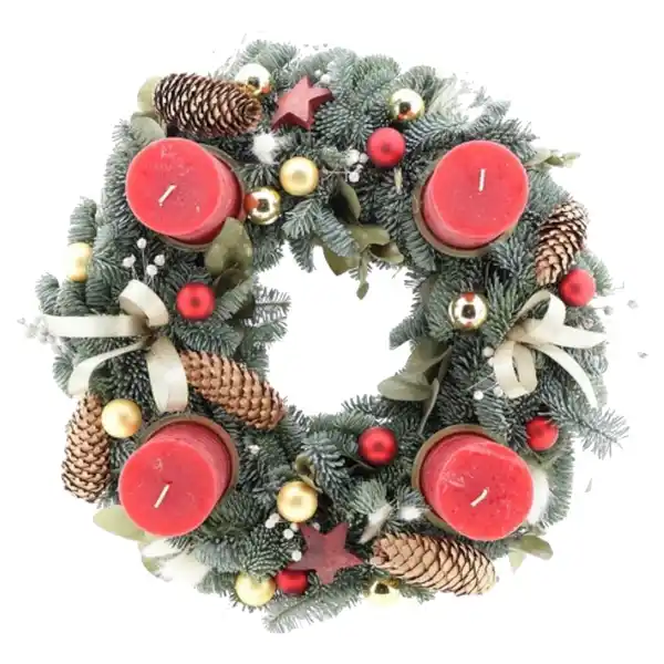 Bild 1 von GARDENLINE Adventskranz 40 cm, rot