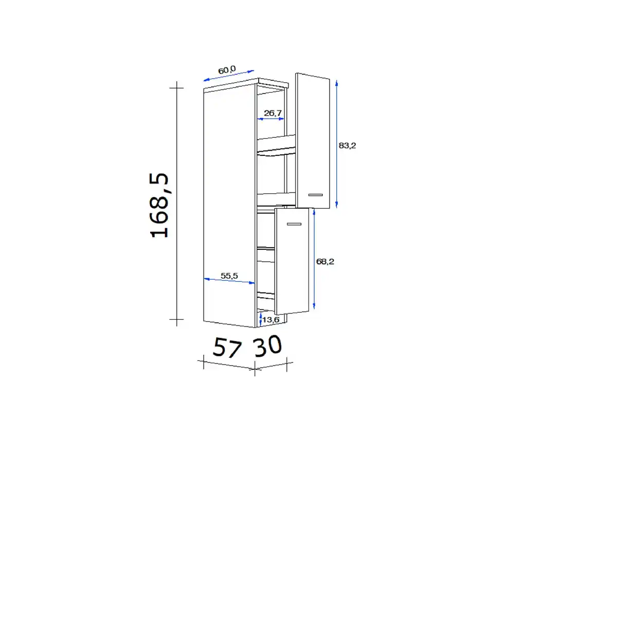 Bild 2 von Flex-Well Demi-Apothekerschrank »Samoa«, weiß matt, Spanplatte melaminbeschichtet