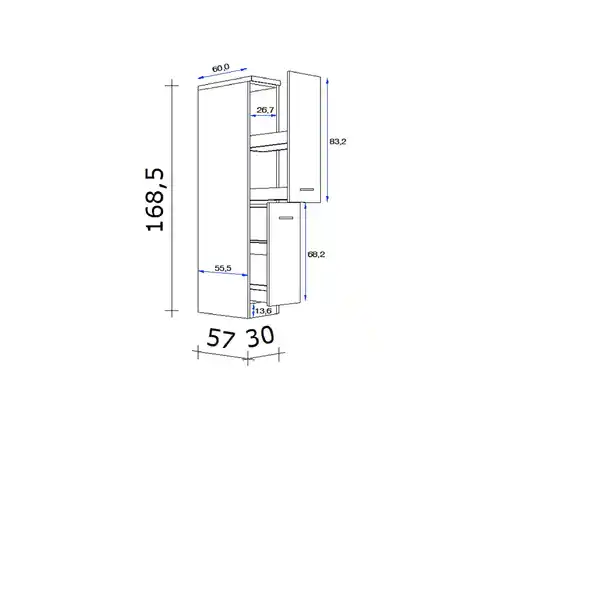 Bild 2 von Flex-Well Demi-Apothekerschrank »Samoa«, weiß matt, Spanplatte melaminbeschichtet