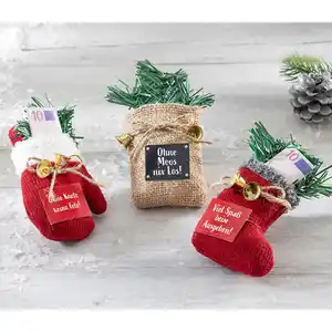 Bella Casa Weihnachts-Söckchen oder Jute-Geschenksäckchen