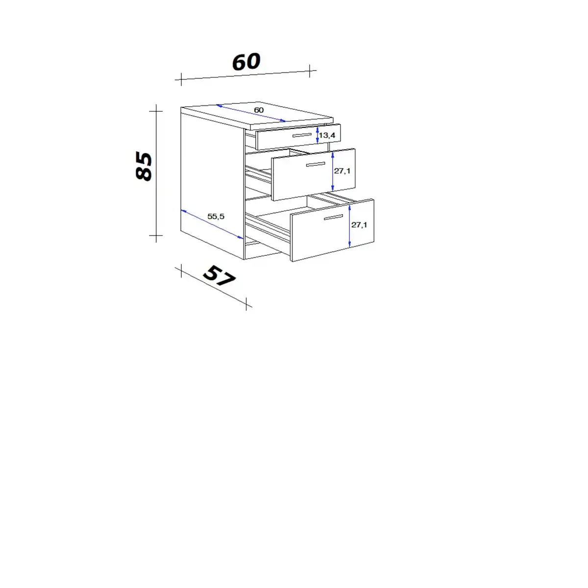 Bild 2 von Flex-Well Auszugsunterschrank »Samoa«, Sonoma Eichefarben / weiß