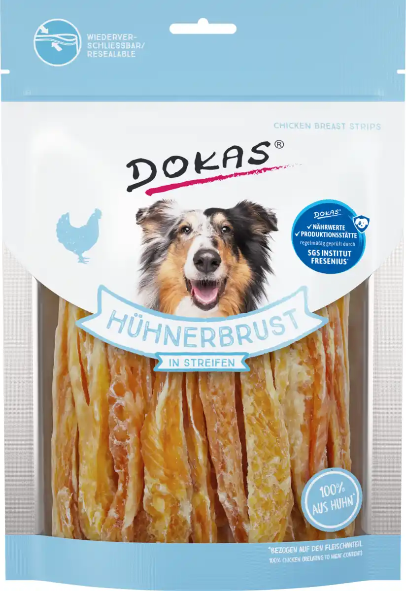 Bild 1 von DOKAS Hühnerbrust in Streife, 250 g