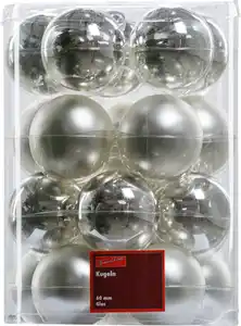 TrendLine Weihnachtskugeln aus Glas Ø 6 cm silber 20 Stück