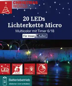 Lichterkette Micro 20LEDsTimer 3xAA ne mc